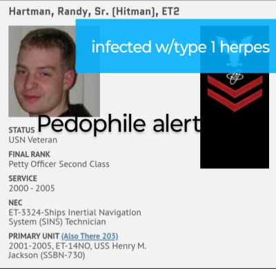 randy allen hartman infected with herpes type 1 and pedophile